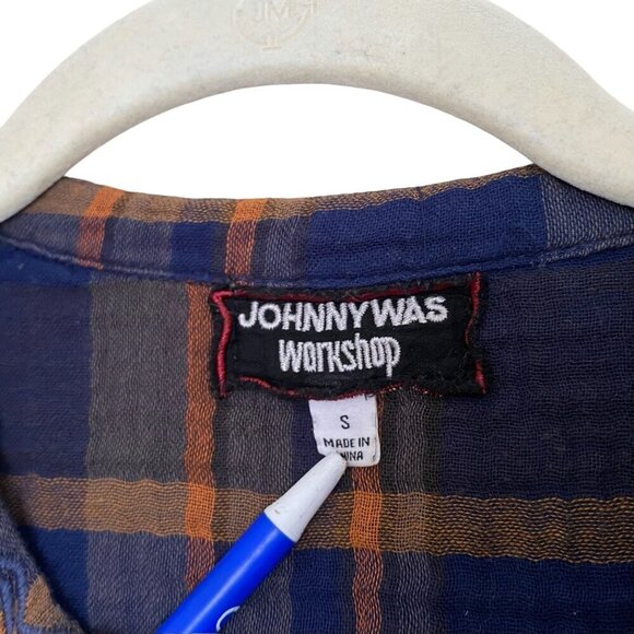 Johnny Was Freja Plaid Embroidered Peasant Top - Picture 5 of 8